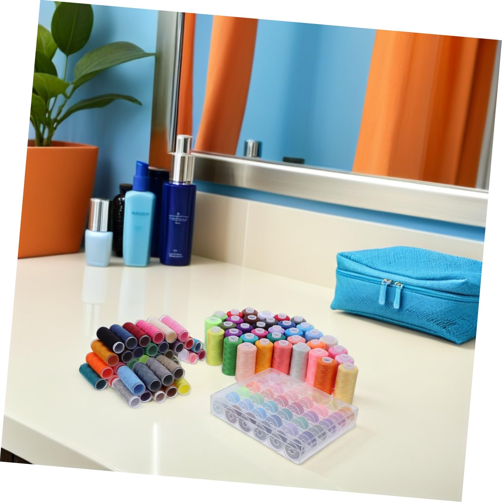 Didiseaon Kit de 111 Hilos de Coser para Máquina y Mano, Surtido de 39 Colores con Bobinas de Poliéster, Hilo para Bordar y Remates, Adecuado para Proyectos de Costura, Acolchado