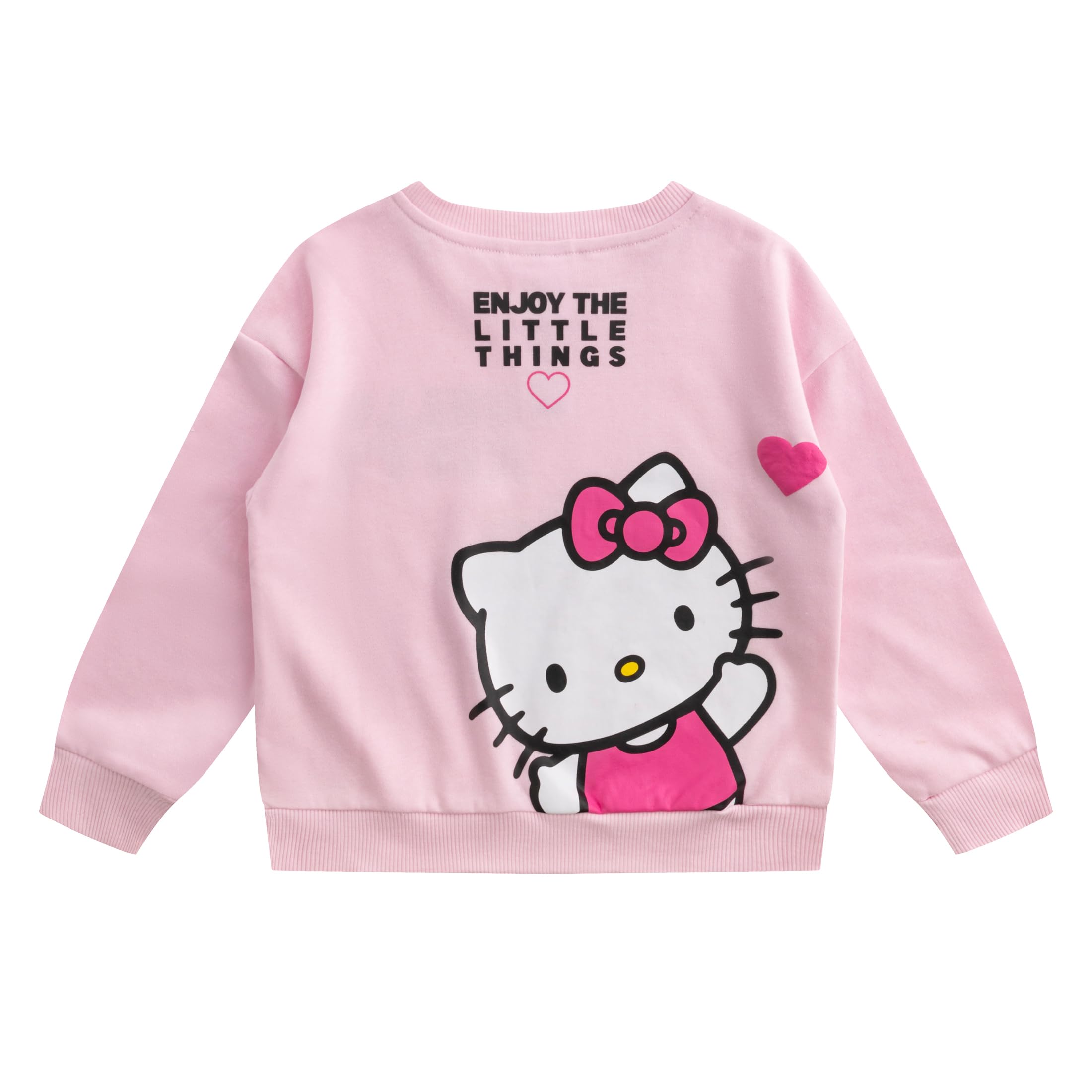 Hello Kitty Sanrio - Conjunto de 2 piezas de sudadera de rizo francés y falda pantalón para niñas grandes