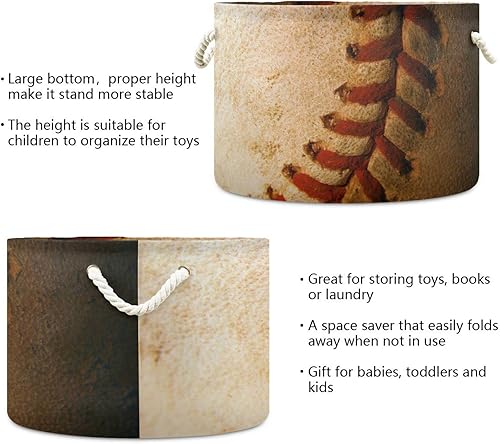 Miniatura 3 de Cesta de almacenamiento de juguetes de béisbol para guardería, sala de juegos, juguetes para perros, grande, plegable, organizador de tela para