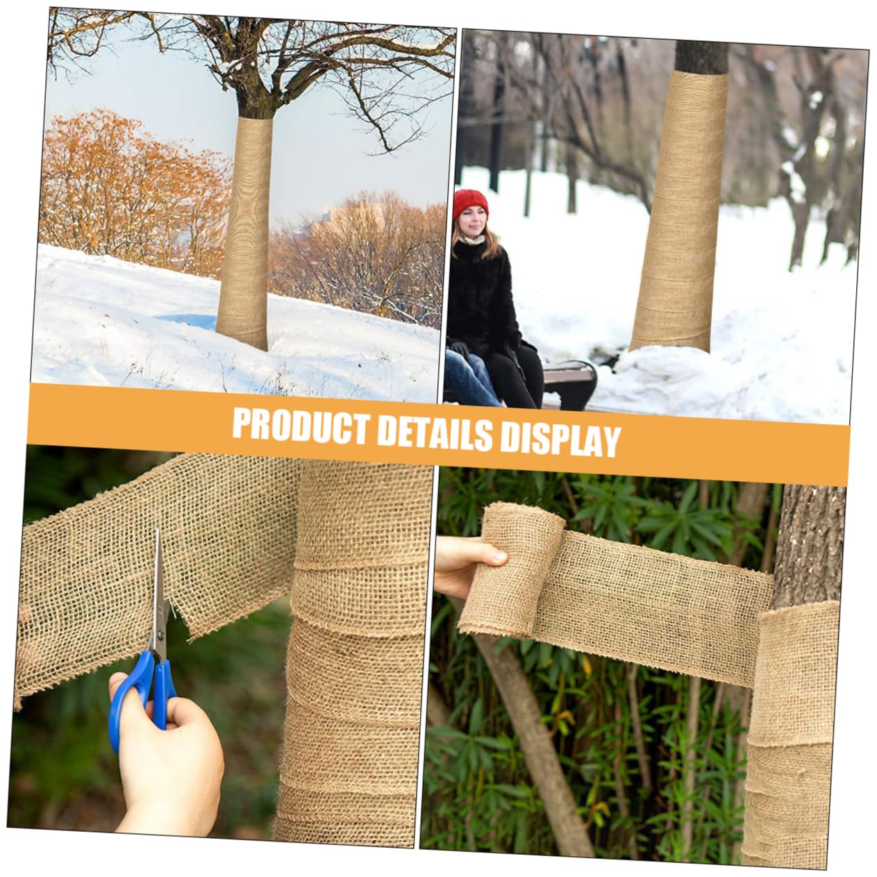 Abaodam 4 Piante Involucro Protettivo in Juta per Piante Resistente al Freddo Allumidità per Giardinaggio Agricoltura