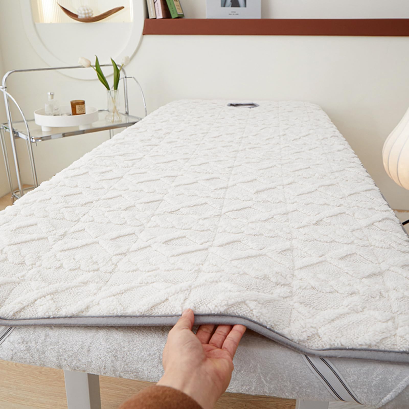 Surmatelas en peluche pour table d'âge spa, respirant, antidérapant, confortable, coussin de lit, protège-matelas épais, 90 x 200 cm, pour traitements de beauté