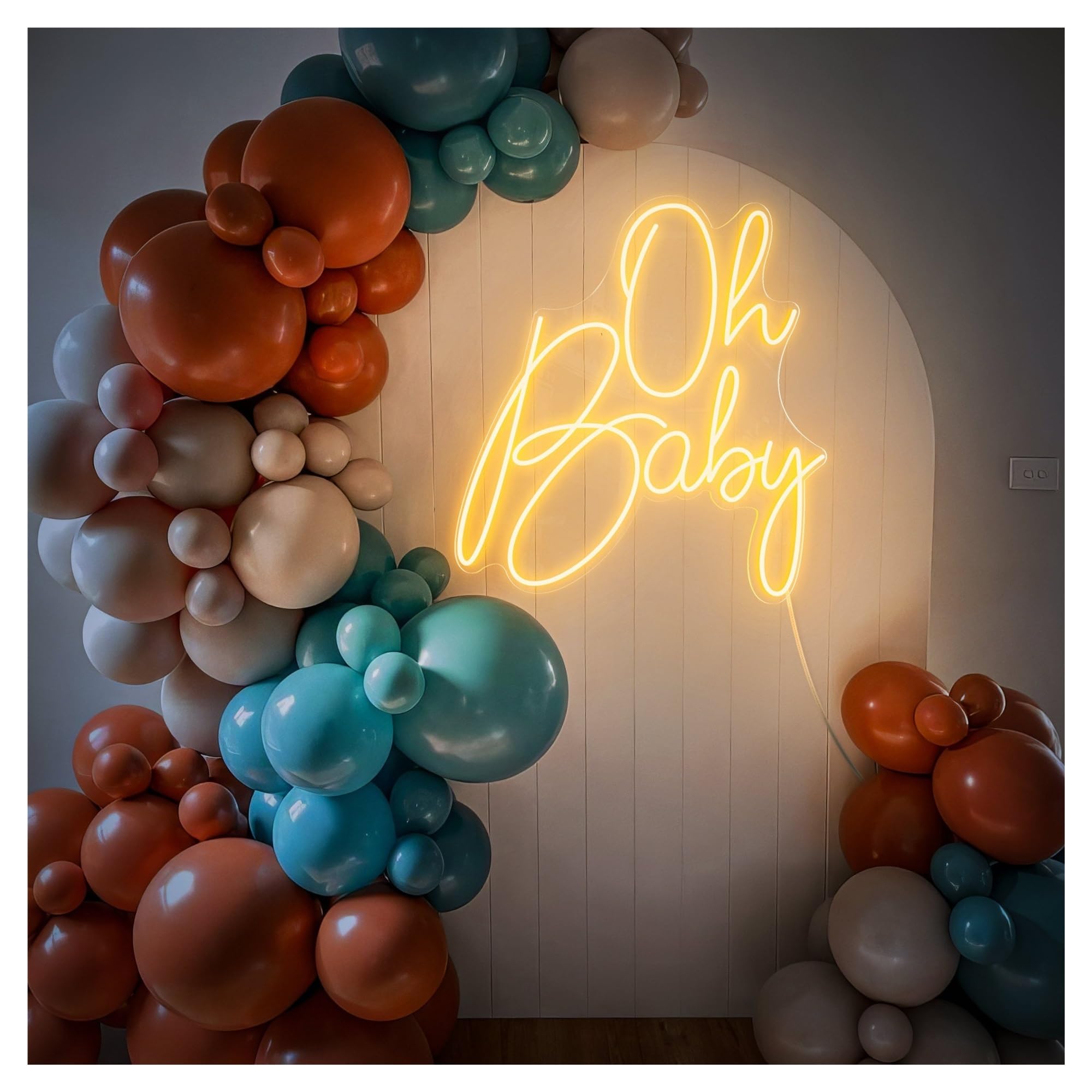 SHOUXI Sign Lamp Oh Baby Neon Sign, Suitable for Home Bedroom Decor with Brightness Adjustable 40cm