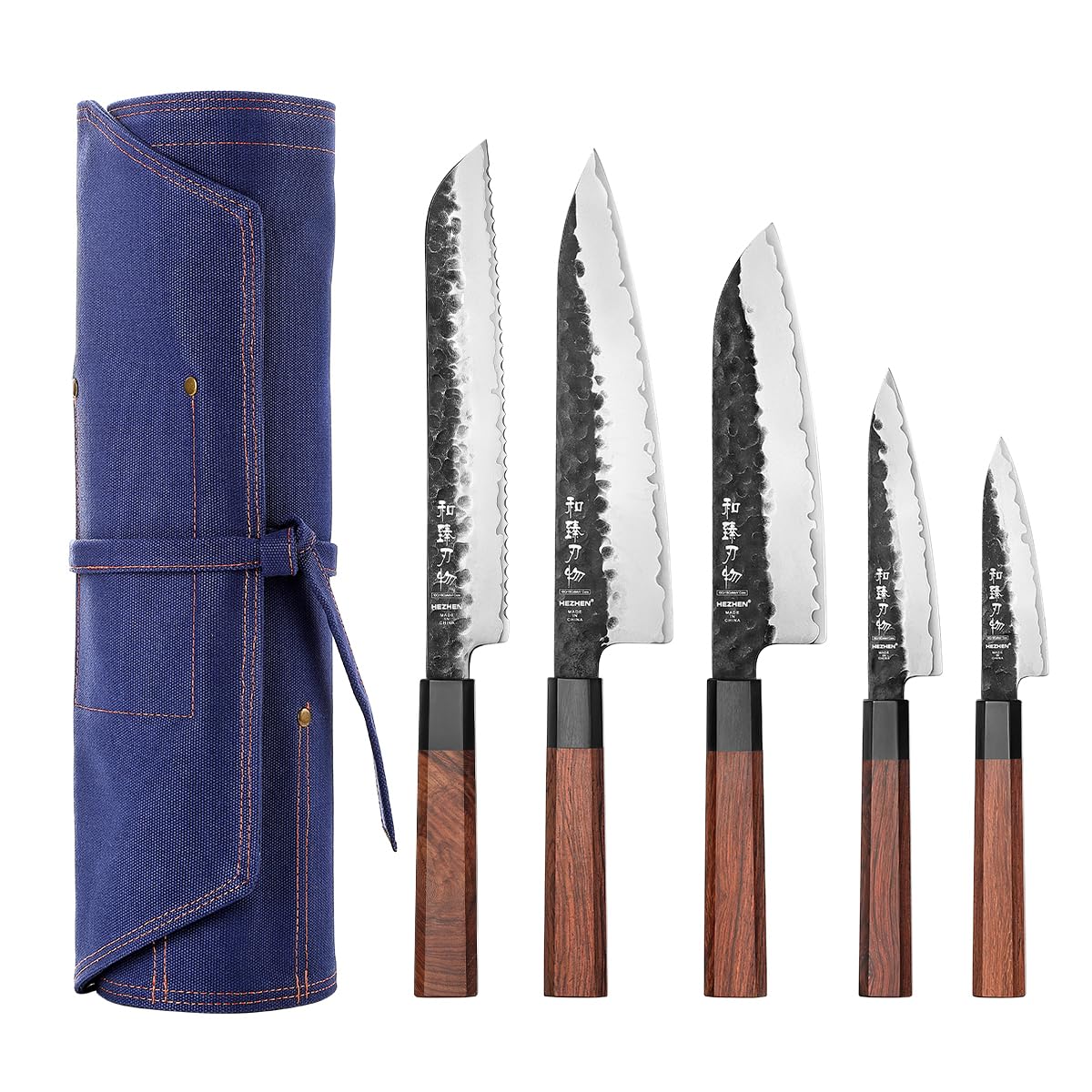 HEZHEN Juegos de Cuchillos de Cocina, Set Cuchillo de Cocina Profesional con Chef Bolsa para Cuchillos