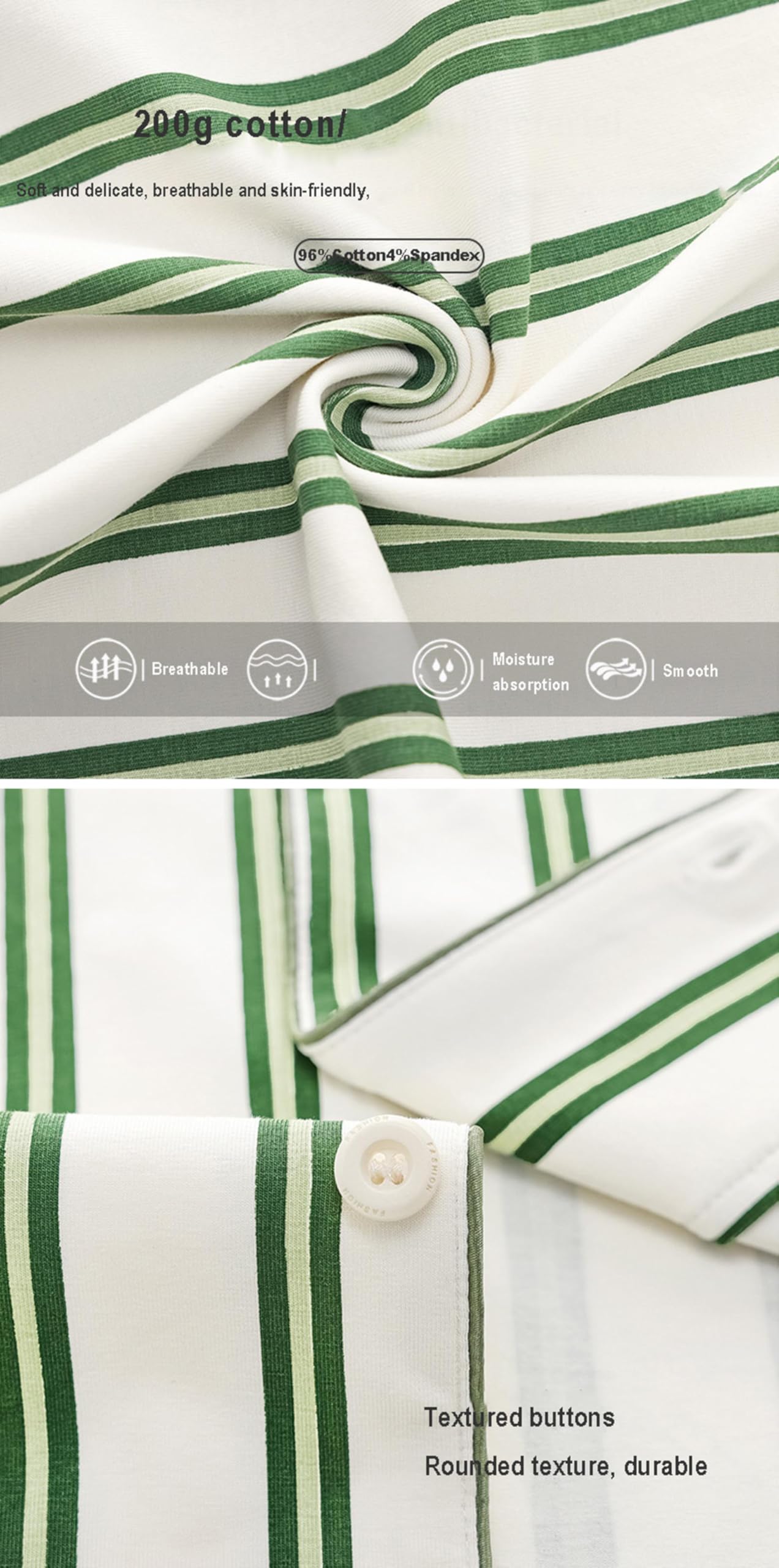 Conjuntos de Pijamas con Botones para Mujer, Traje de Pijama de Manga Larga Ropa de Dormir de 2 Piezas Conjunto de Dormir de algodón cómodo y súper Suave Ropa de Estar por casa