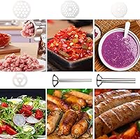 Vista 7 de Accesorios de molinillo de alimentos de acero inoxidable para batidoras de pie Kitchenaid accesorio de molinillo de carne incluye 2 tubos de relleno