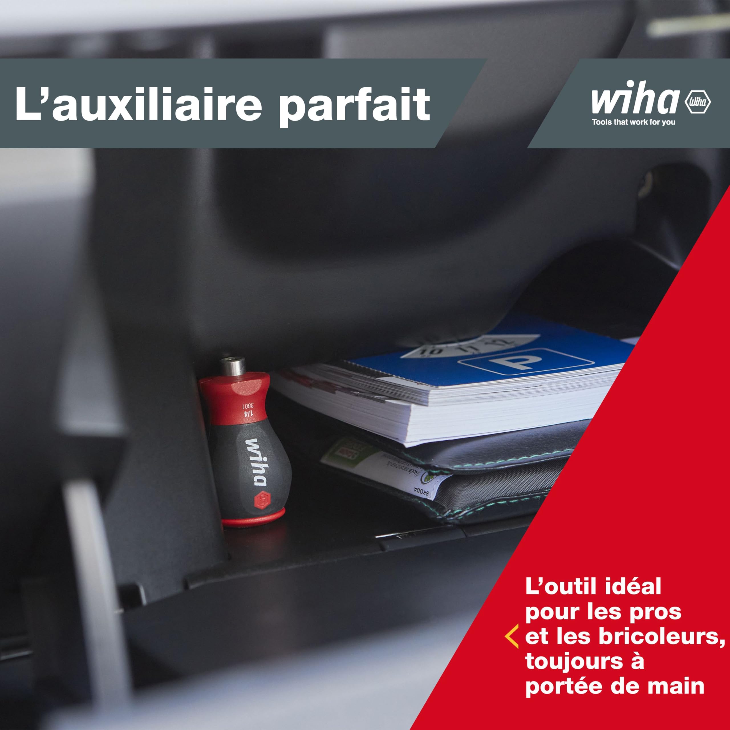 Tournevis Stubby Wiha avec chargeur de douilles en lot de 7 doubles (43613)