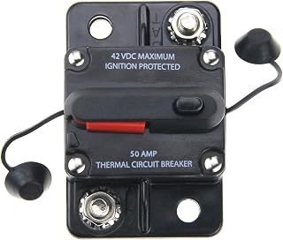 ZOOKOTO 50 Amp Car Automotive Marine Boat Audio Circuit Breaker with Manual Reset, 12V- 42VDC, Waterproof (50A)