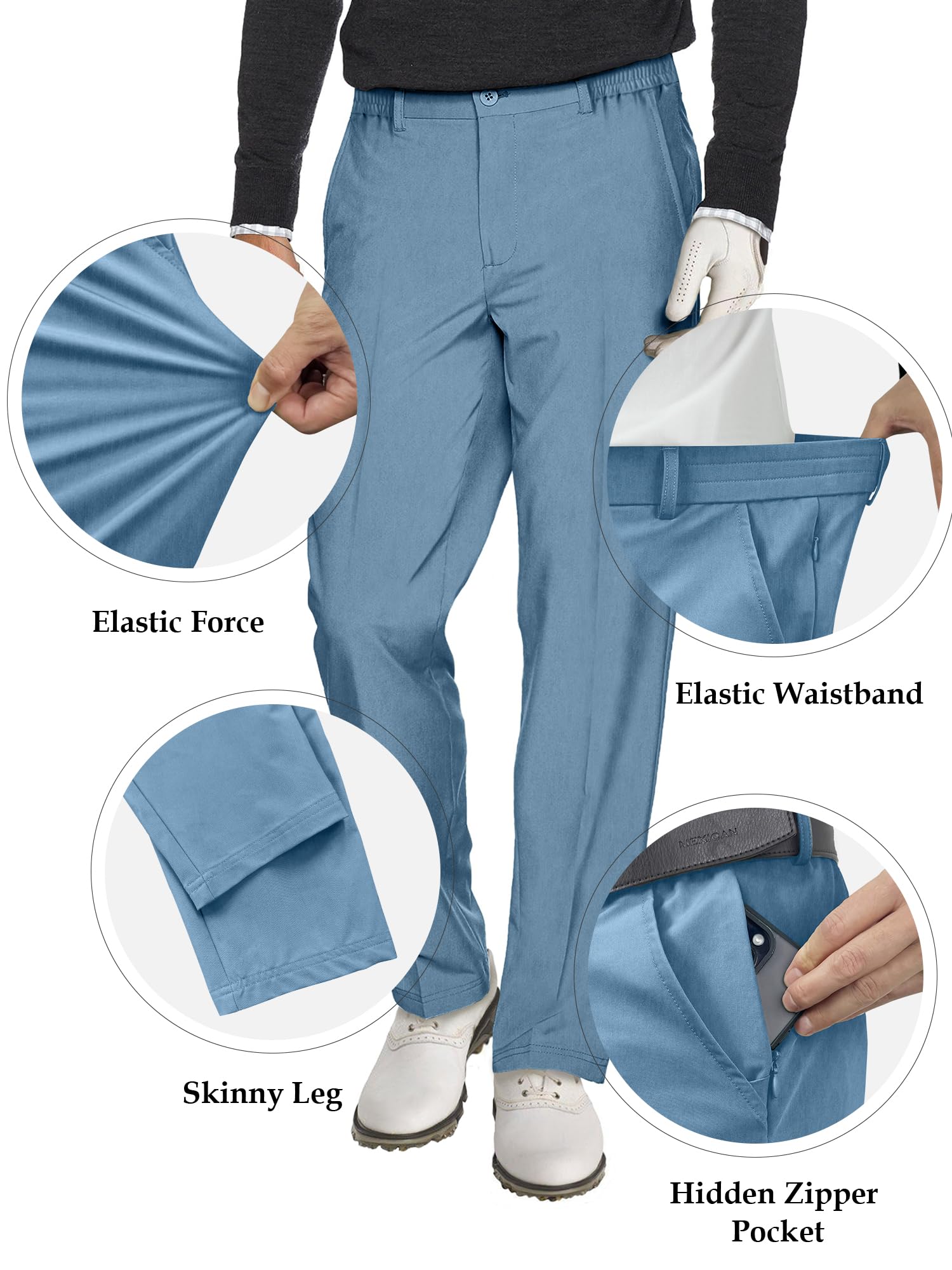 Snapklik.com : Mens Slim Fit Dress Pants Stretch Casual Business Suit ...