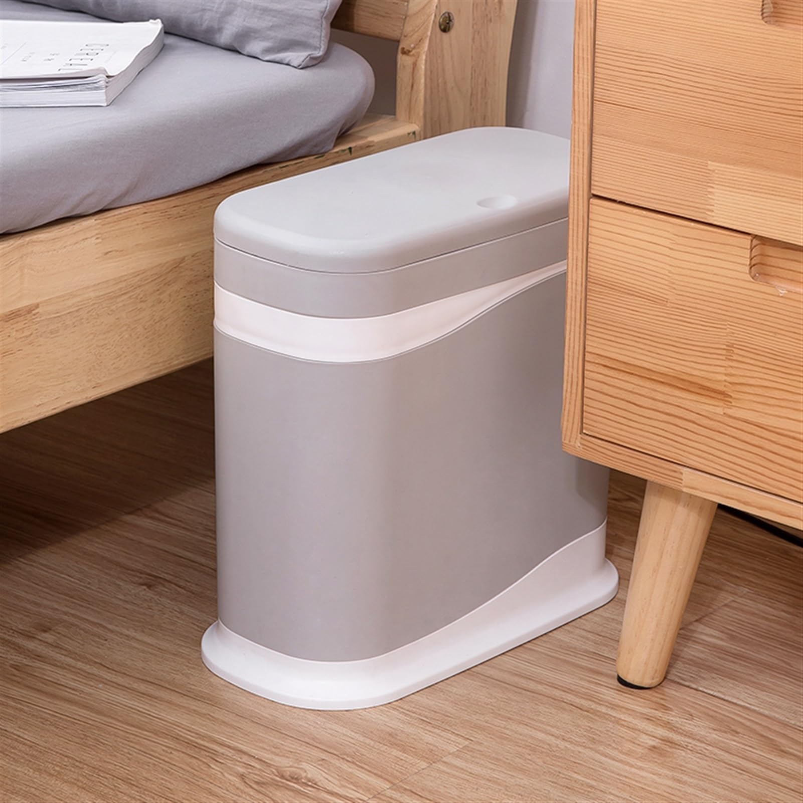 Papeleras para Cocina Cestino della Spazzatura for la Raccolta differenziata casa Soggiorno Grande Semplice Carta straccia Coperta Spazzatura WC Cestino for Carta igienica Stretto Cestino(A)