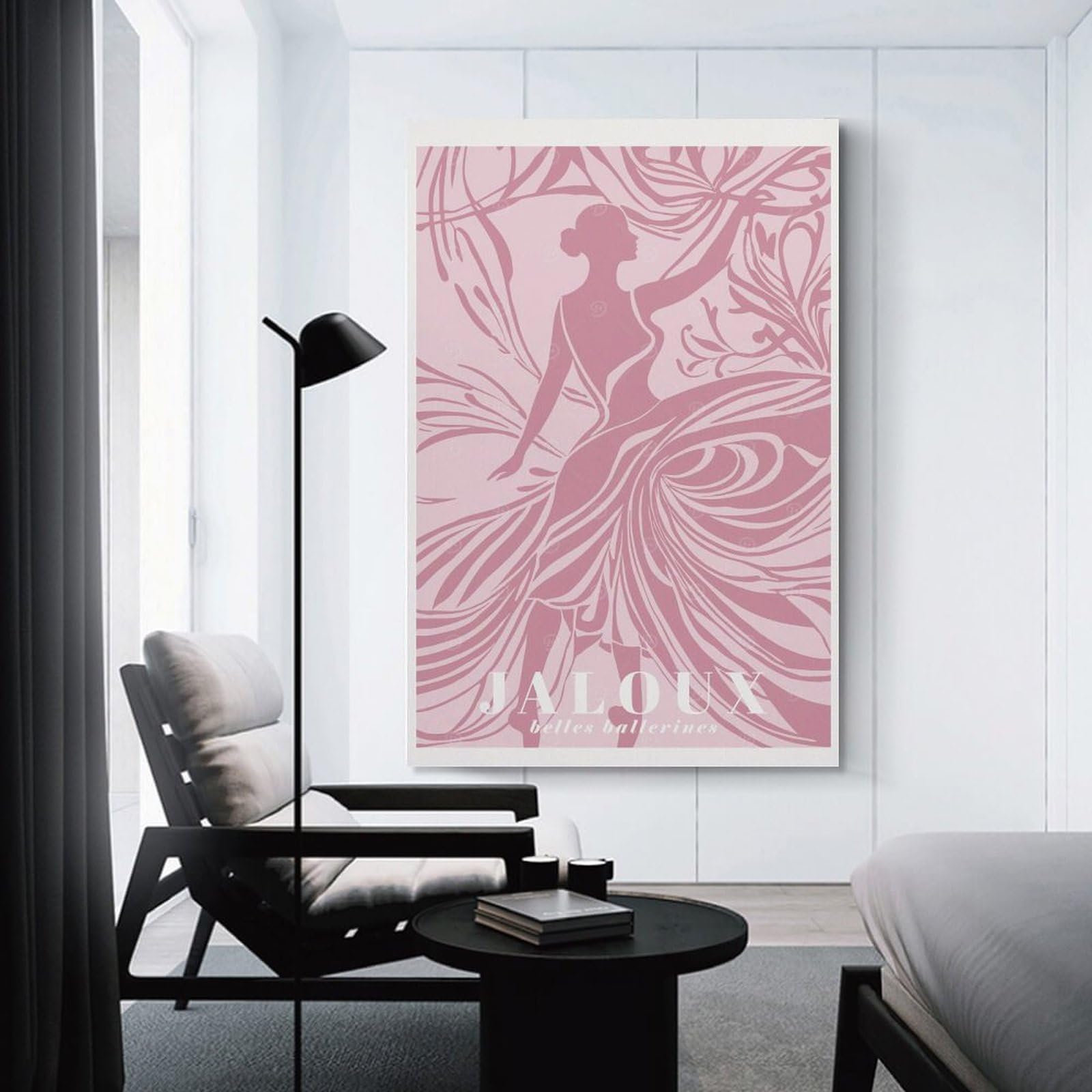 Junmoney Decorative Canvas Print Pink Ballet, 20x30inch(50x75cm), for Office, Study Or Home Workspace, Decorative Artwork for Productive Spaces