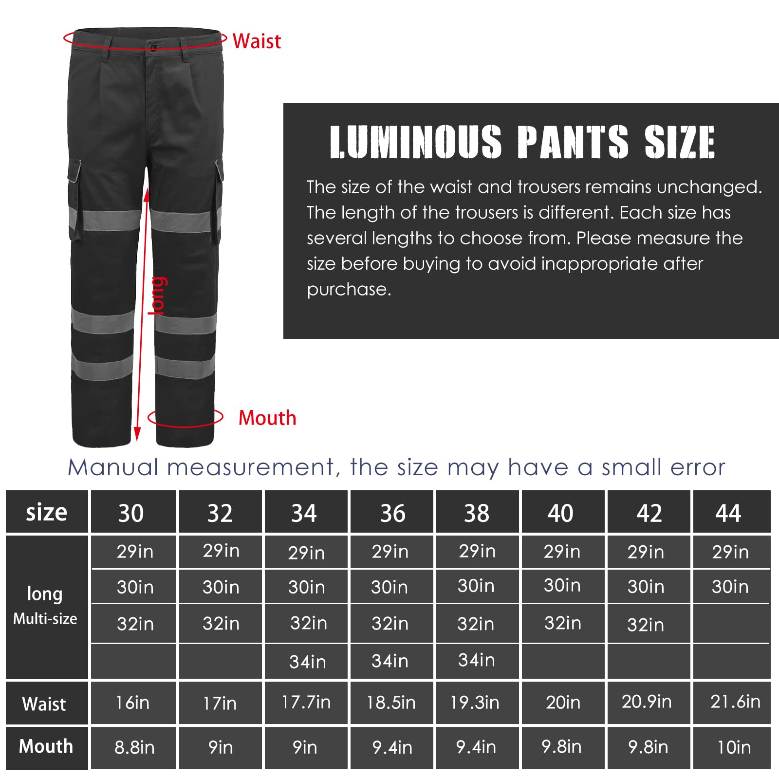 AYKRM Pantalon de sécurité Travail Fluo Industriel Haute-Visibilité