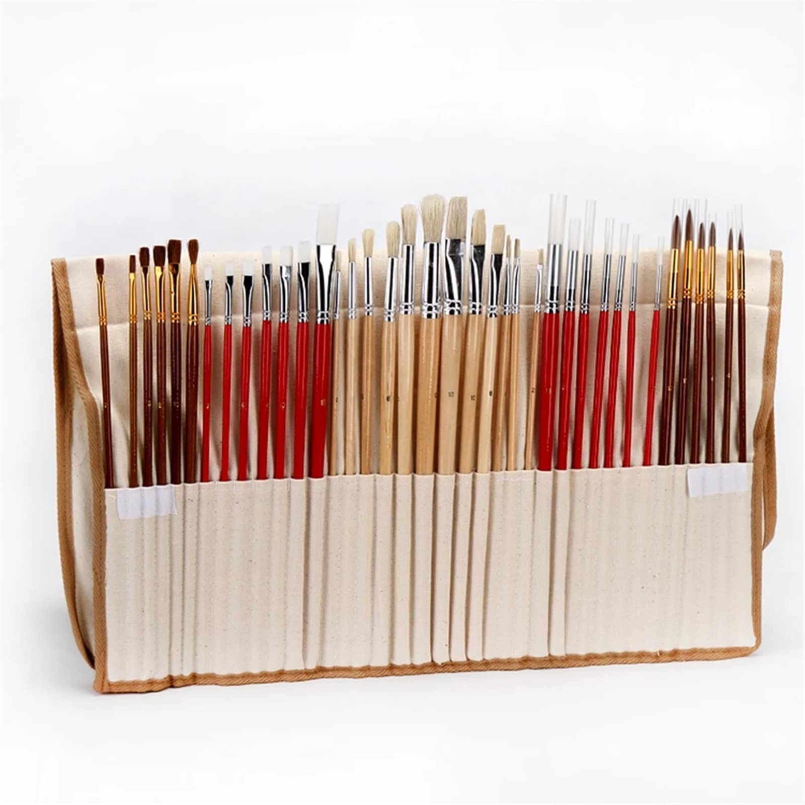 BAtlam Juego de 36 Pinceles de Pintura con Soporte para Lienzo Pinceles de Arte de Pelo sintético para Acuarela y Pintura al óleo y acrílica (D)