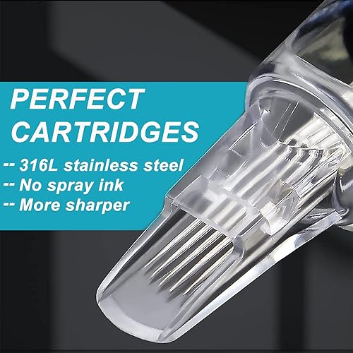 Miniatura 5 de Yugui Kit completo de máquina profesional  Kit completo de fuente de alimentación giratoria LED, 40 agujas de piel falsa, 40 agujas, 100 tapas de