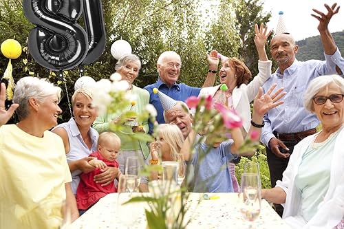 Miniatura 58 de Globo de número 5 de 40 pulgadas, globo de 5º cumpleaños, decoraciones de globos rosas de cinco años, globos de números 5, 15, 50, suministros