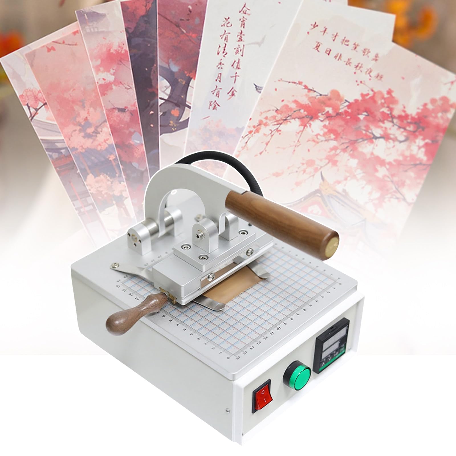 SENJINGHUA Card Making Hot Foil Stamping Machine, Hot Foil Stamping Machine with Letter Dies, Precision Dial/Fast Heating and Easy to Replace Mold, for Leather, Cloth,220V
