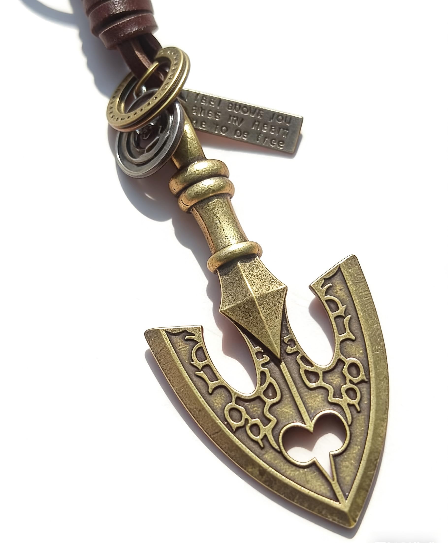 MYAROMA FINDINGS JoJo Adventure Arrow Head Keychain Antique Bronze Styling Leather Keychains