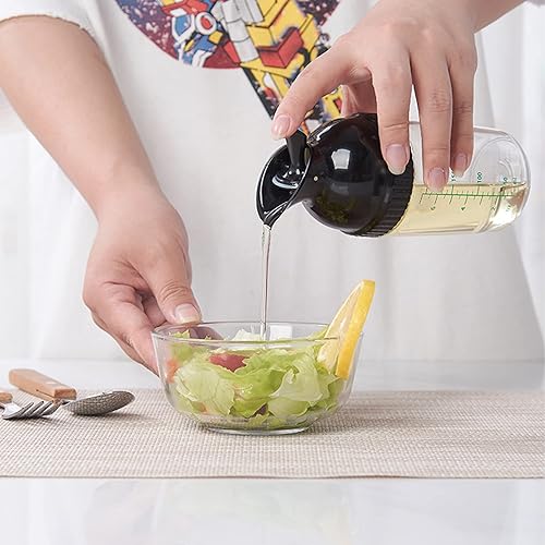 Miniatura 7 de Recipiente para aderezo de ensalada de 6.8 fl oz, botella mezcladora de aderezo de ensalada con tapa antigoteo para aderezos de ensalada, aceite y