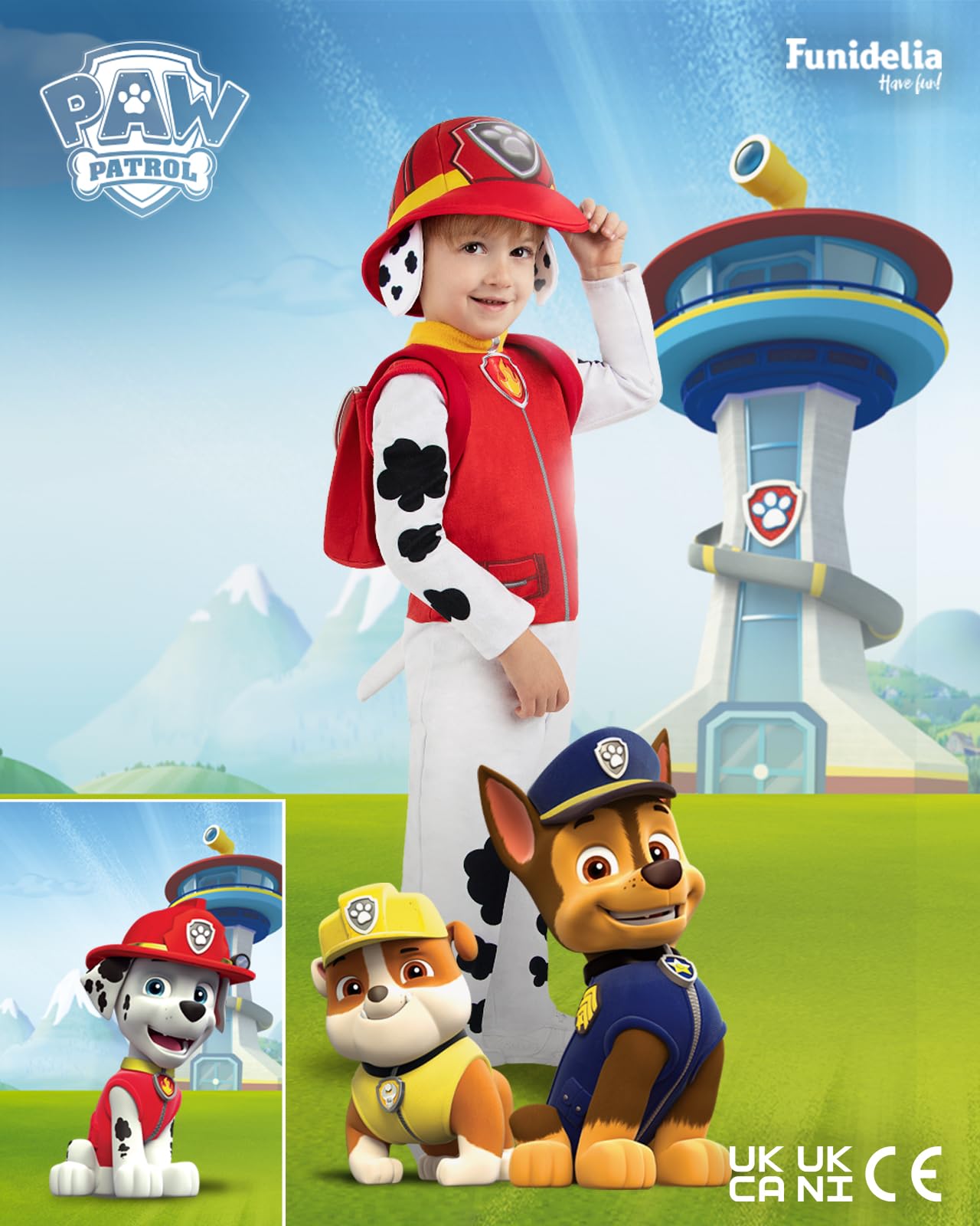Funidelia Costume Ufficiale Paw Patrol per bambino - Tenuta per bambini per feste, Carnevale e Halloween
