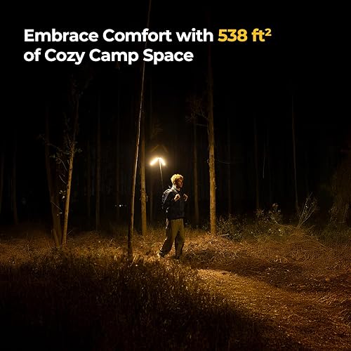 Miniatura 5 de BougeRV Luz telescópica mejorada para camping, linterna eléctrica giratoria de 15600 mAh, luz plegable para exteriores, linterna inalámbrica,