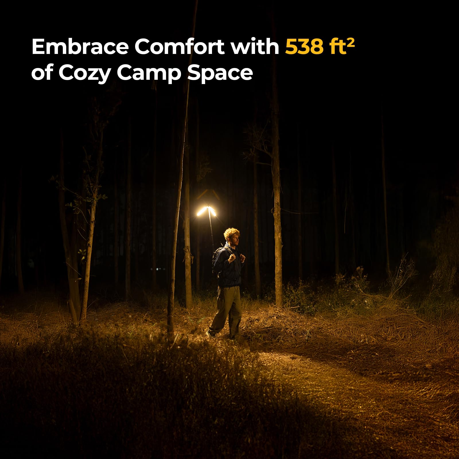BougeRV Luz telescópica de camping, linterna eléctrica giratoria de 15600 mAh, luz plegable para exteriores, linterna inalámbrica, impermeable, lámpara de tienda de campaña para camping, emergencia