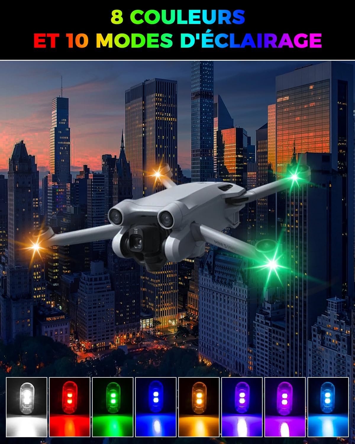 Lumière Stroboscopique LED Sans Fil Avec Télécommande, 8