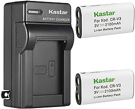 Kastar 2-Pack CR-V3 Battery and AC Wall Charger Replacement for Nikon CoolPix 2100, CoolPix 2200, CoolPix 3100, CoolPix 3200, CoolPix 3700, CoolPix 4100, CoolPix 600, CoolPix 700, CoolPix 800
