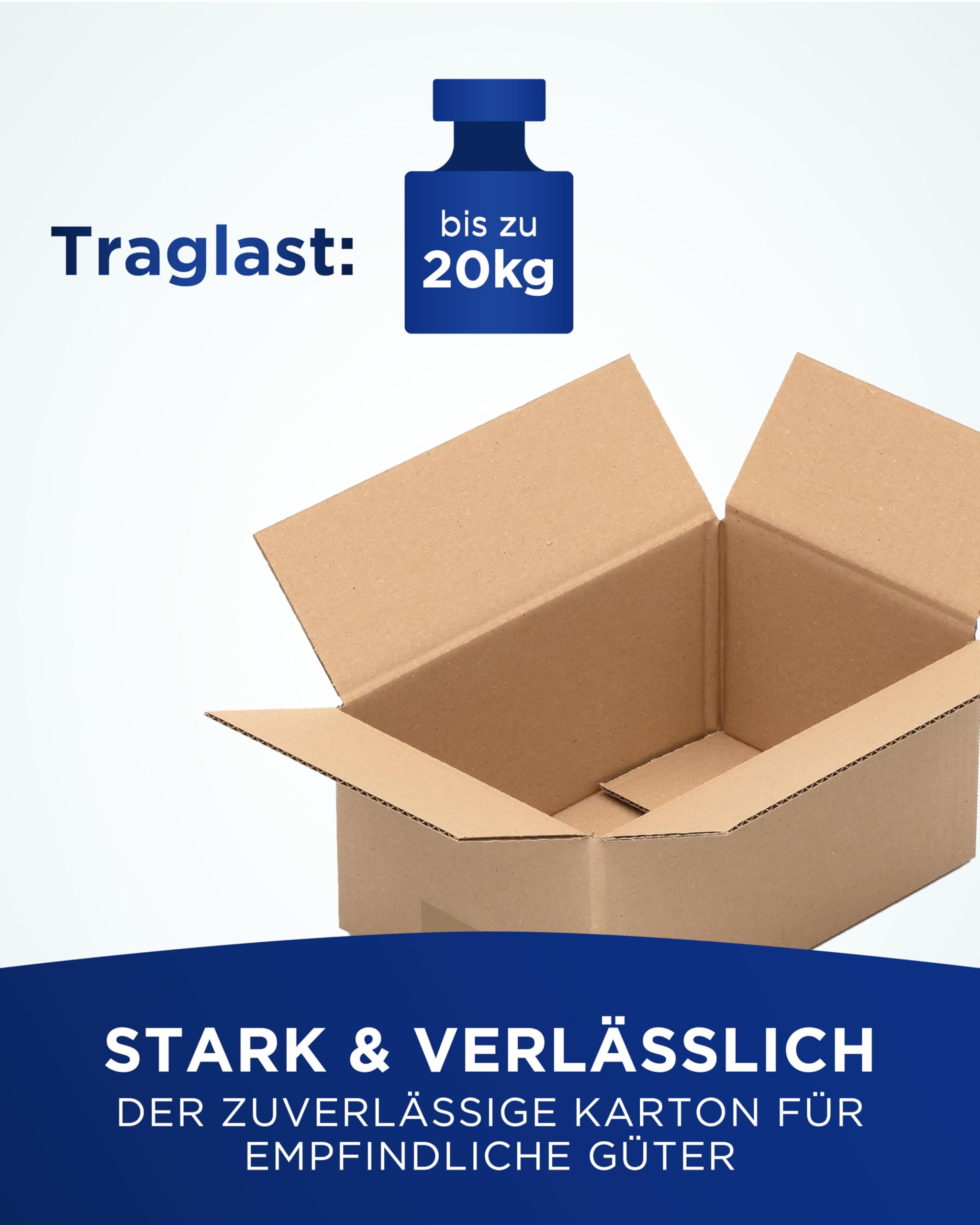 KK Verpackungen Versandkartons 260 x 170 x 120 mm Braun 1-wellig (Außenmaß 265 x 175 x 130 mm) | 200 Stück, Faltkartons Kartons für Versand als DHL Päckchen M DPD Hermes GLS Paketklasse S (KK17)