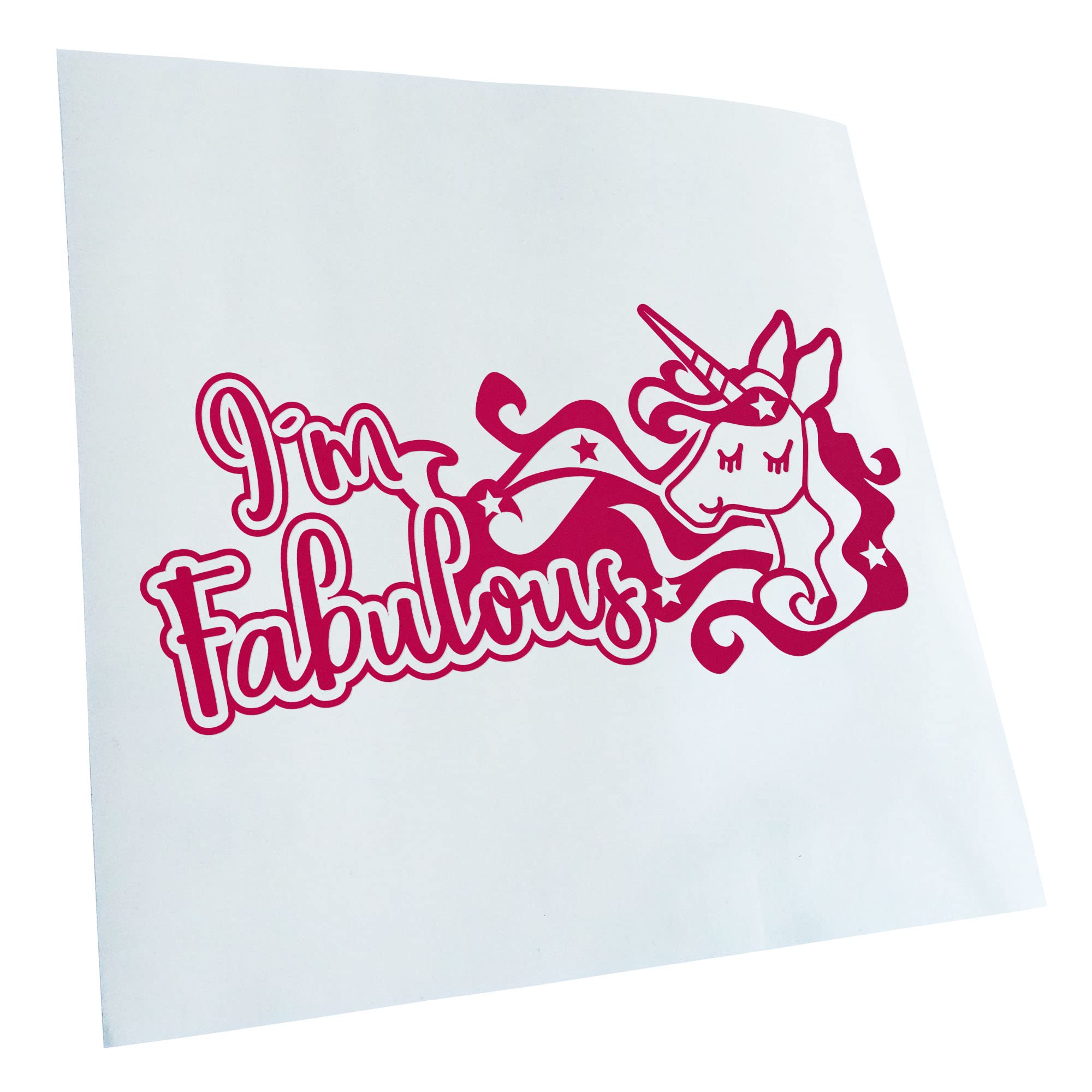 Kiwistar Fabulous Unicorn I'm 20 x 10 cm in 15 Colours - Neon + Chrome Sticker