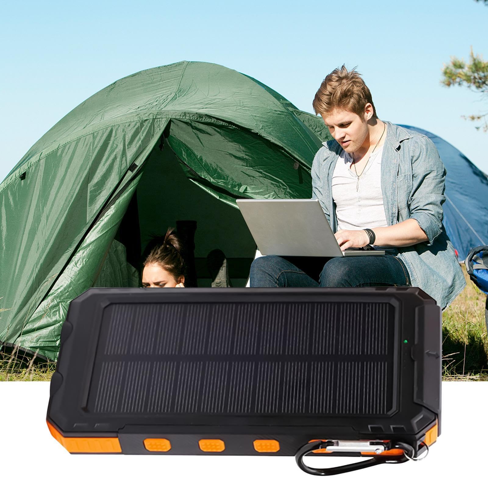 Caricatore solare da 20000 mAh, ricarica rapida, torcia elettrica e impermeabile, caricabatterie solare portatile per campeggio, emergenze all'aperto, viaggi e uso domestico