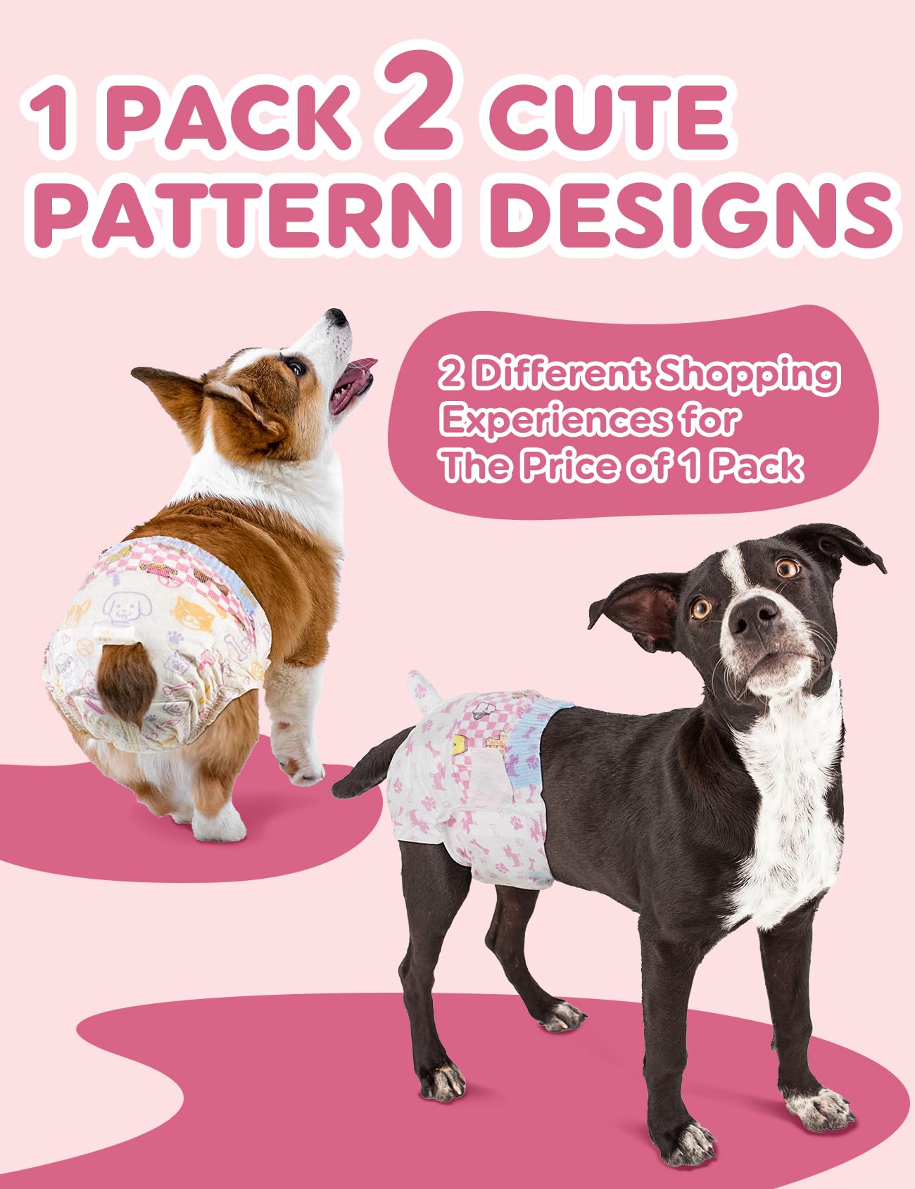 Dono pannolini per cani femmina, 48 pz., pannolino per gatti, mutande cane femmine, con indicatore di umidità, assorbenti, incontinenza, eccitazione urinaria, i cani in calore, XXS, XS, S, M, L