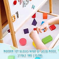 Vista 7 de Deekin 36 piezas de formas 3D grandes para enseñar manipulativos de matemáticas, bloques de sólidos geométricos, bloques de aprendizaje Montessori