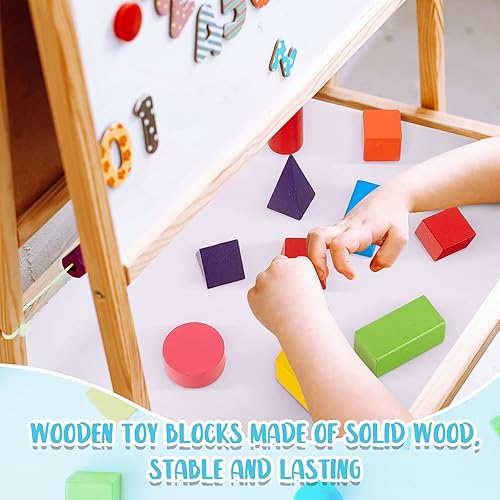 Miniatura 7 de Deekin 36 piezas de formas 3D grandes para enseñar manipulativos de matemáticas, bloques de sólidos geométricos, bloques de aprendizaje Montessori