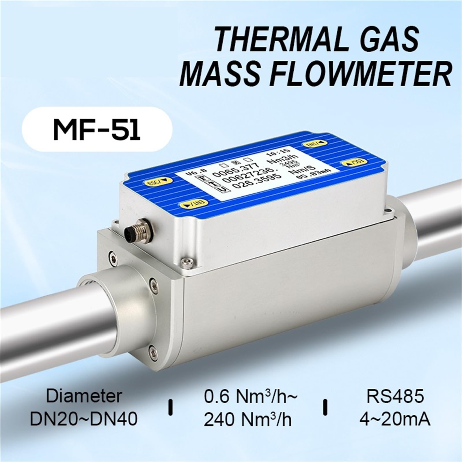 Micro flussimetri di Massa Termici for misurazioni Accurate del Flusso di Gas in strumentazione analitica e for semiconduttori biotecnologici(DN25)