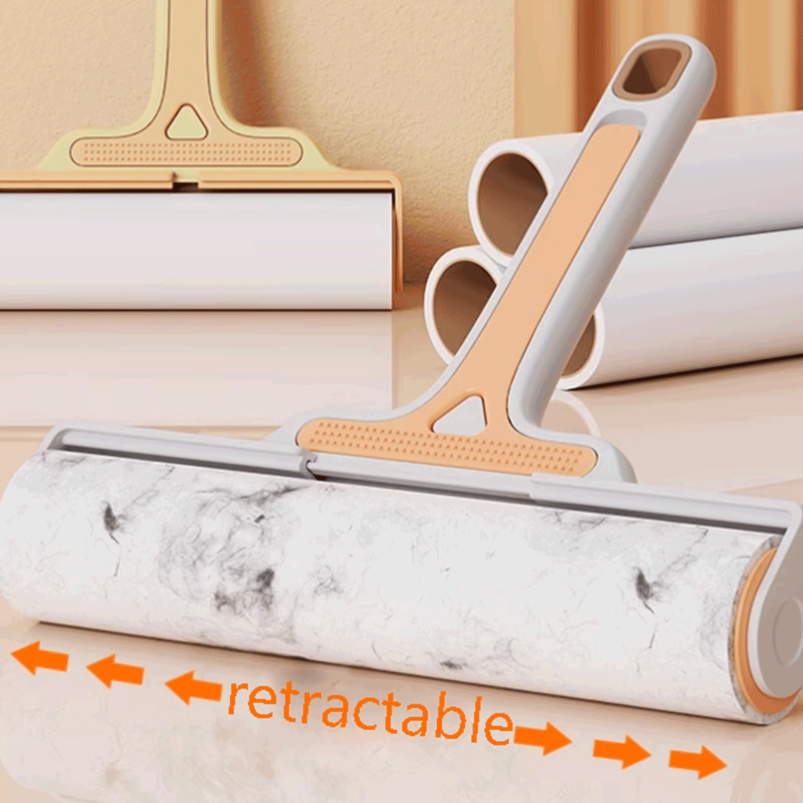 Starke Haftung Kunststoff-Fusselroller mit Abdeckung, einziehbarer Fusselentferner, manueller, klebriger Fusselroller, 55 Blatt pro klebriger Kleiderrolle tragbar