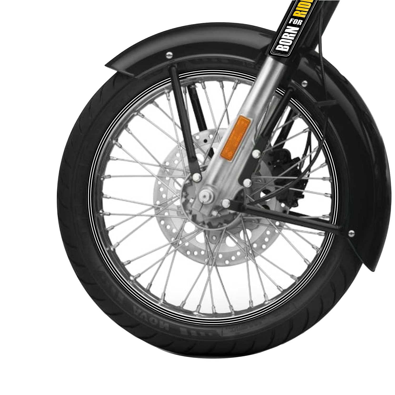 Piston Graphics Classic Series Black Rim Decals Kit for Bullet and Classic Motorcycle