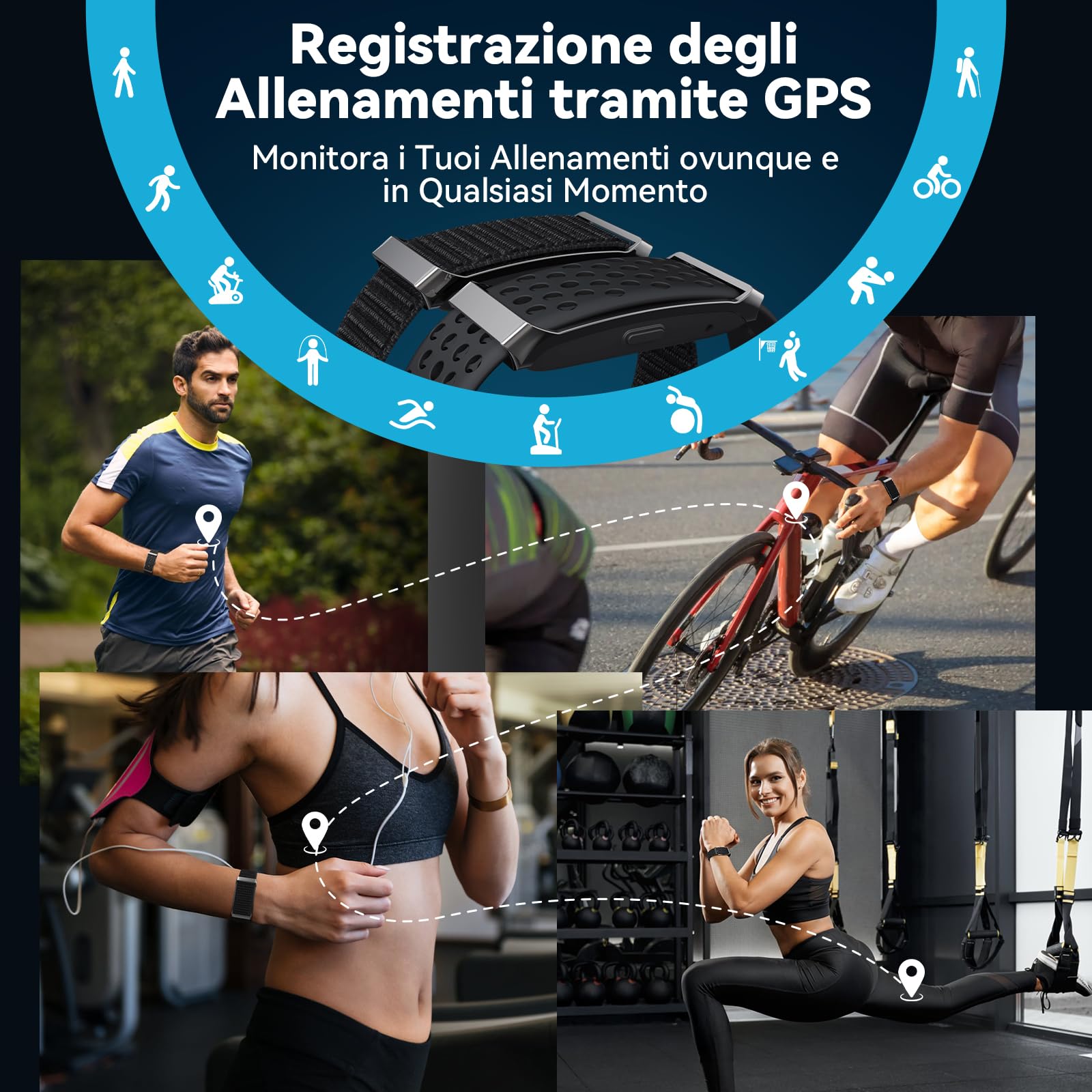 iSo Tech Smart Braccialetto Fitness Band senza Display, Smartwatch Fitness Tracker Monitoraggio 24/7 Attività, Sonno Frequenza Cardiaca, Modalità Multisport, Autonomia 30 Giorni IP68