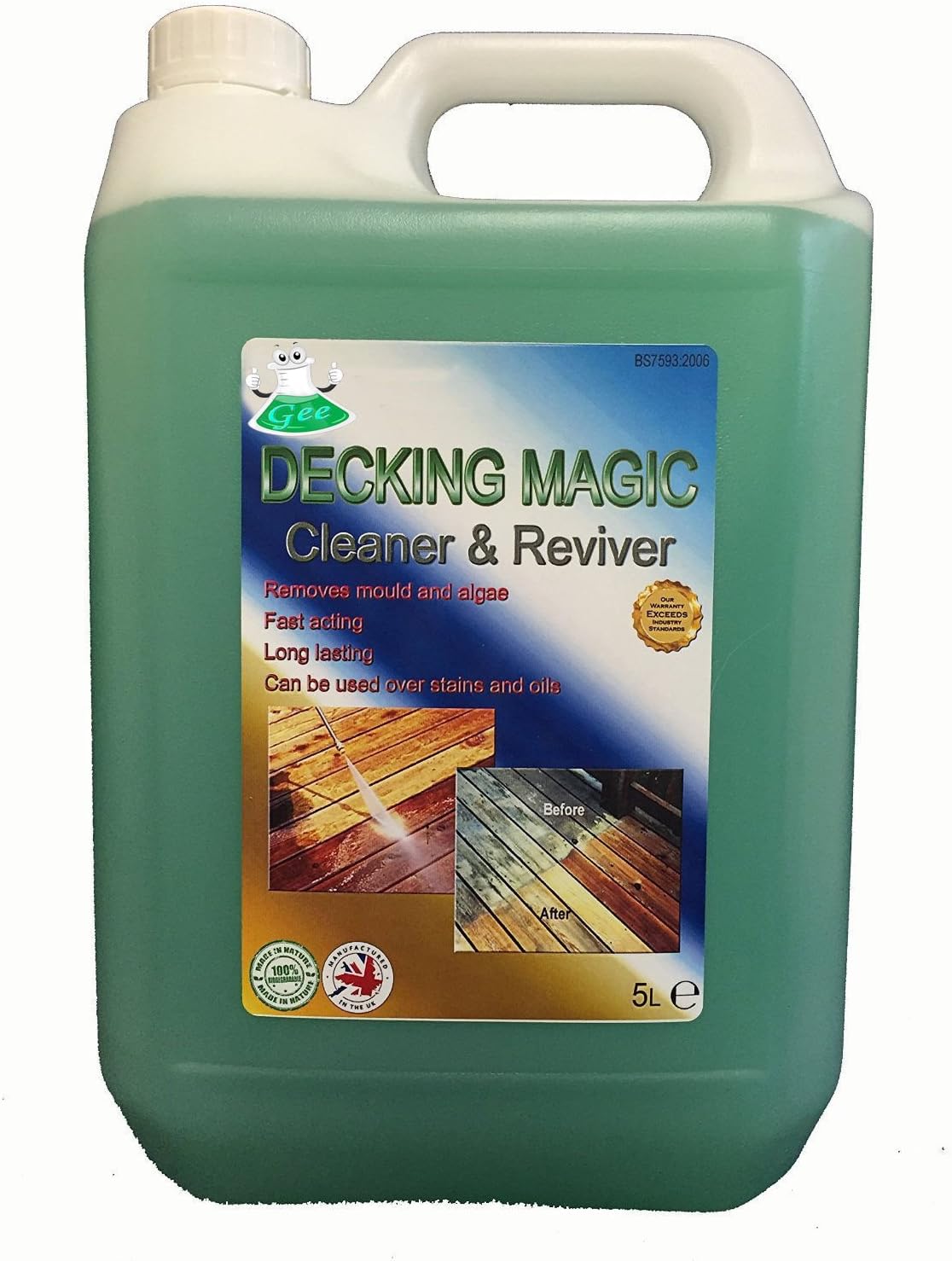 Decking Magic, 5L x 2 10 Litre Fencing Mould Algae Moss Killer Remover