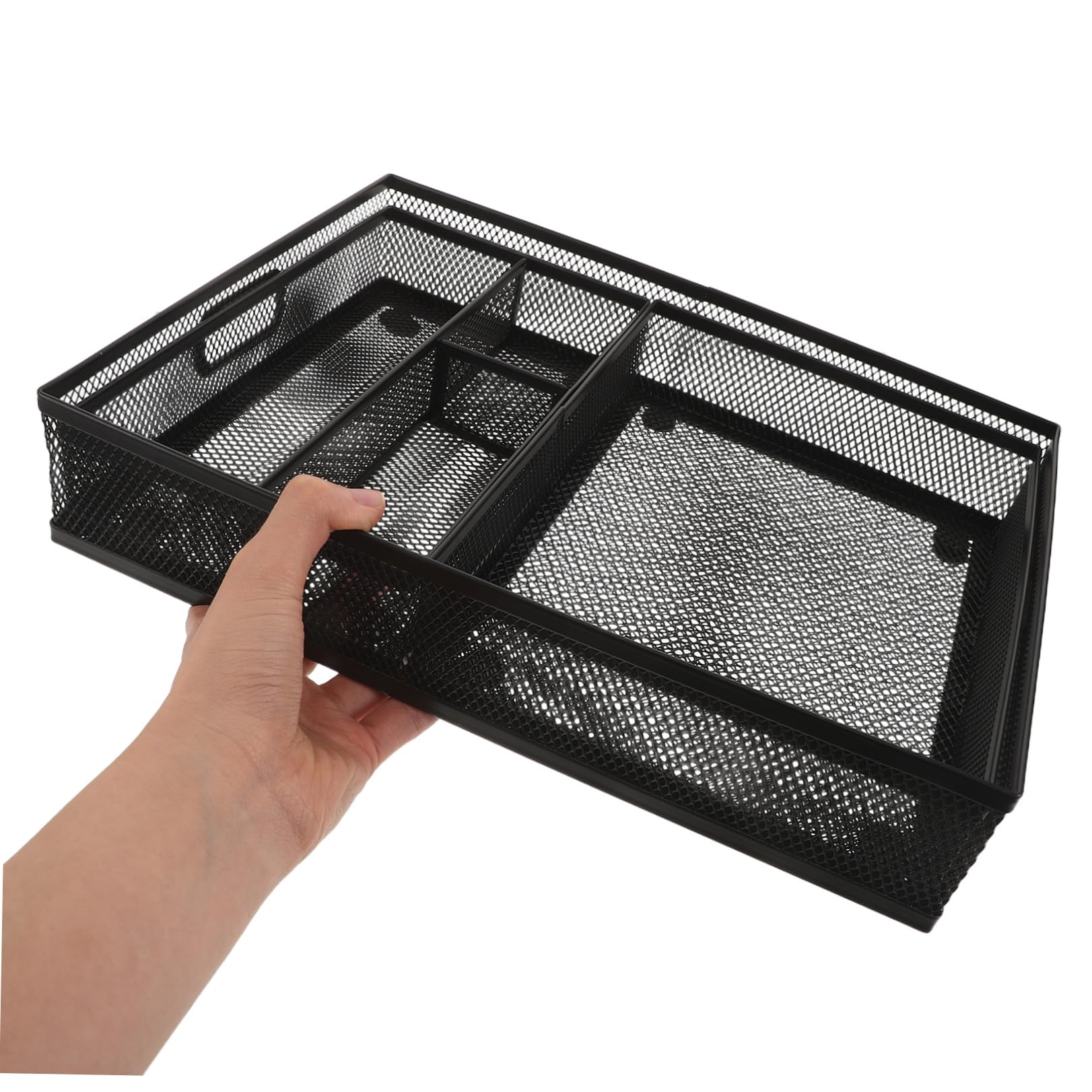STOBAZA 3 Pezzi Organizer e Supporto per Accessori in Metallo per Ufficio da Scrivania con Scomparti Multipli Vassoio Porta Documenti per Scrivania e Cucina