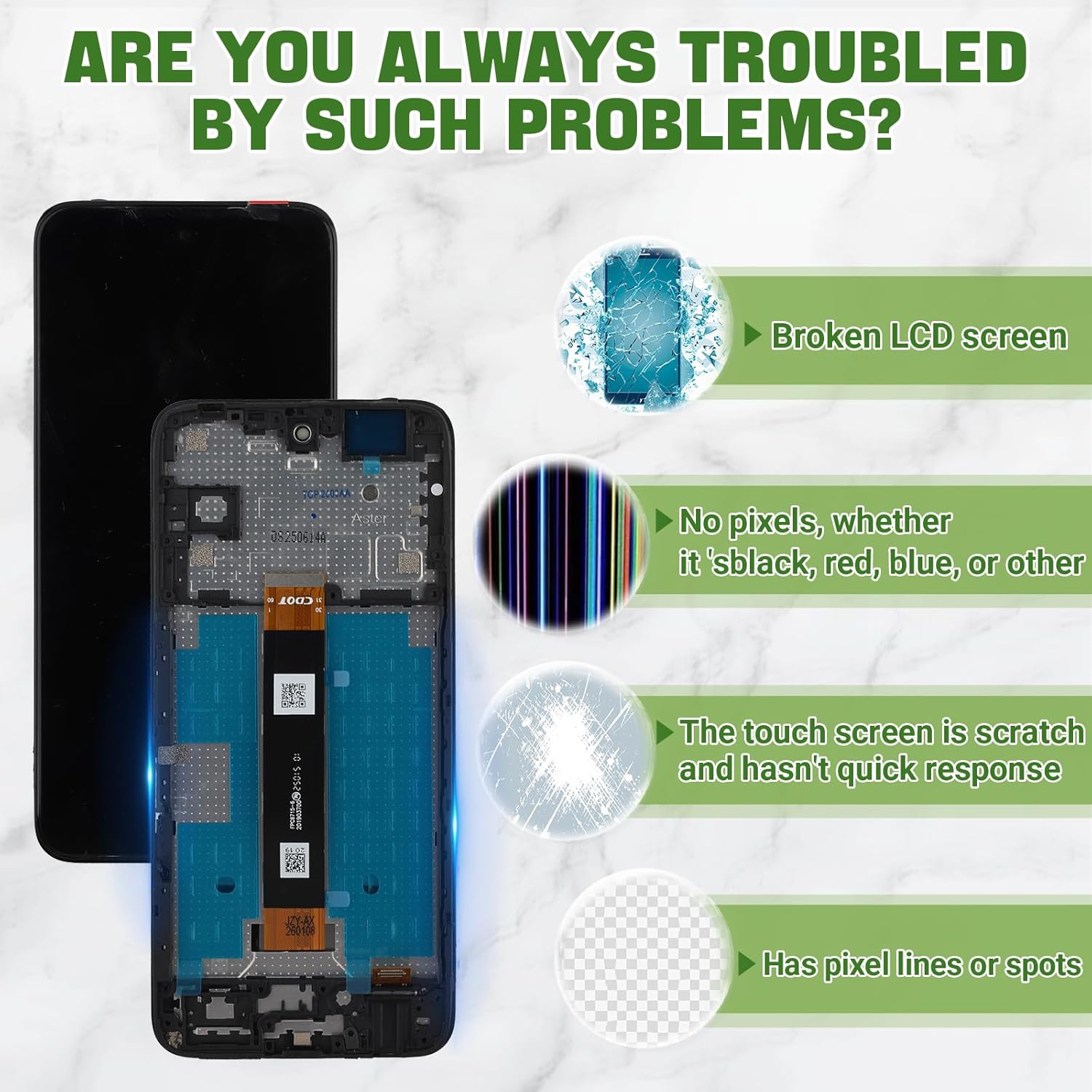 New LCD Display for TCL 60 5G 60SE 60R 605 6.7" Touch Screen Digitizer Assembly Replacement with Upgraded Repair Tools Kit