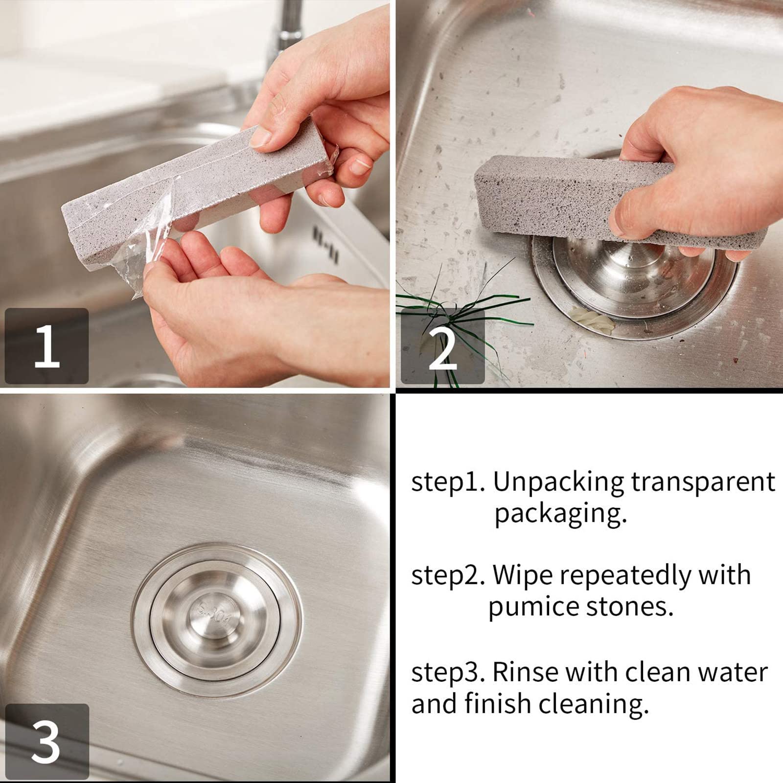 Chinco Paquete de 72 barras de piedra pómez para engañar, estropajos de piedra pómez para eliminar la suciedad de las manchas sin dejar arañazos para cocina, horno, estufa, hogar, baño, inodoro