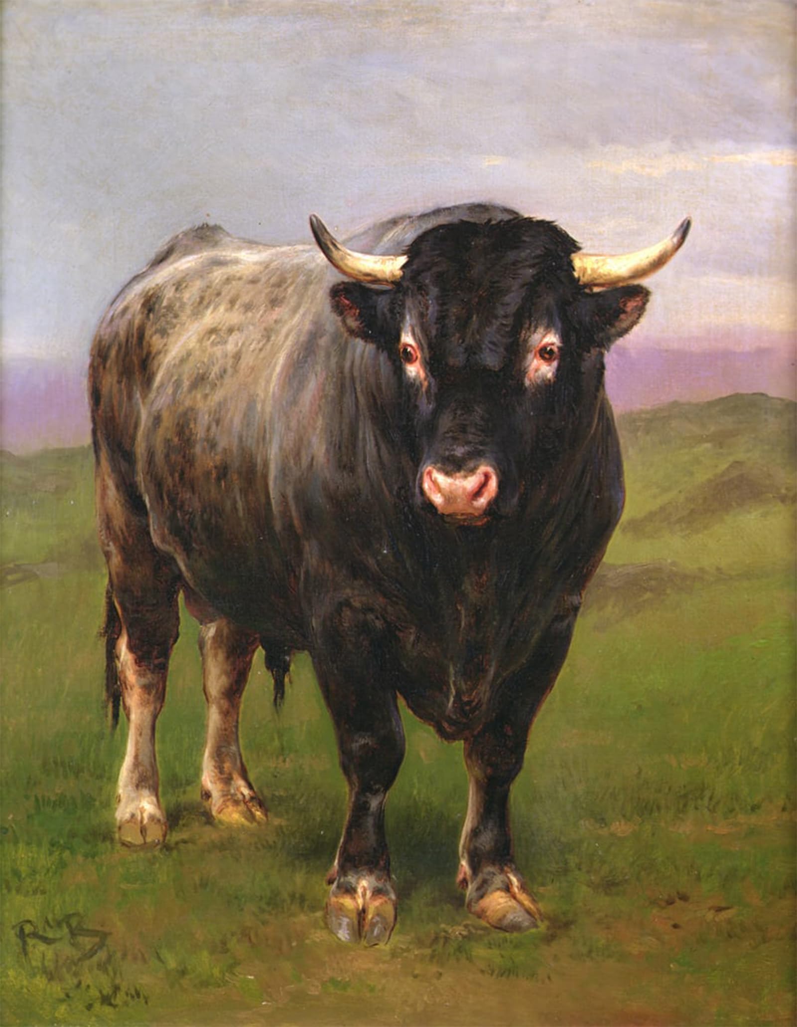 ARTXLXXBN Famous Painting Art Wall Decor Abstract Art Picture the Black by Rosa Bonheur Animal Pictures for Home Decor 60x90cm