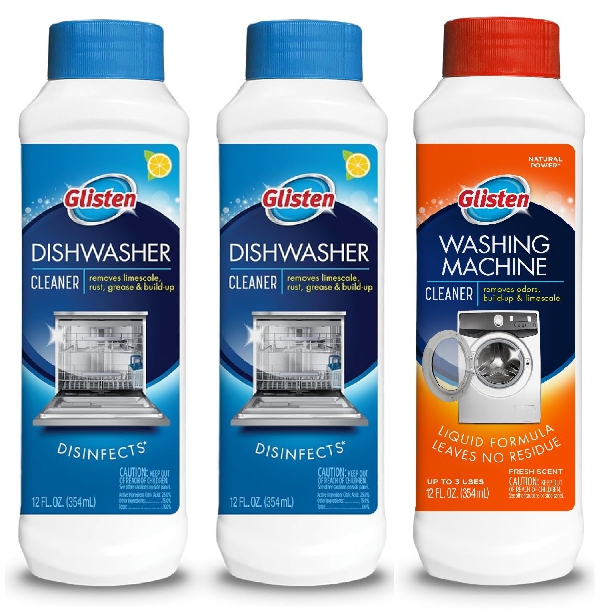 Dishwasher Magic Machine Cleaner and Disinfectant 2-Pack and Washer Magic Washing Machine Cleaner