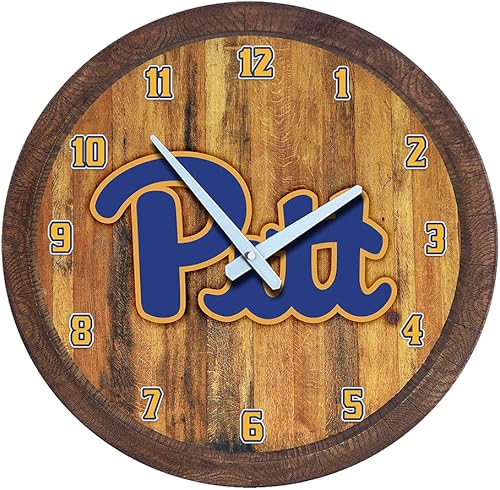 Miniatura 468 de The Fan-Brand NCAA Oklahoma Sooners: Faux Barrel Top Wall Clock Sports Team Bar Sign Décor - Home Man Cave, Party Decoration - Made On Demand