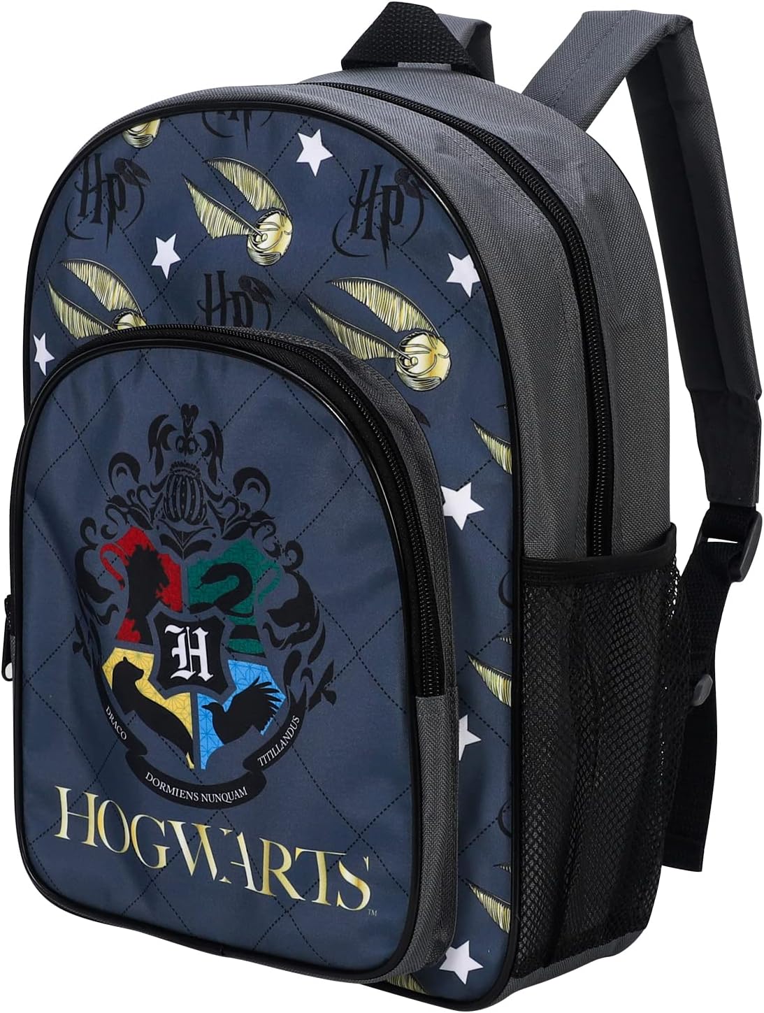 William Lamb 02921 Harry Potter Kids Travel Backpack with Mesh Side Pocket and Front Zip Pocket, Multicolour, Multicolored