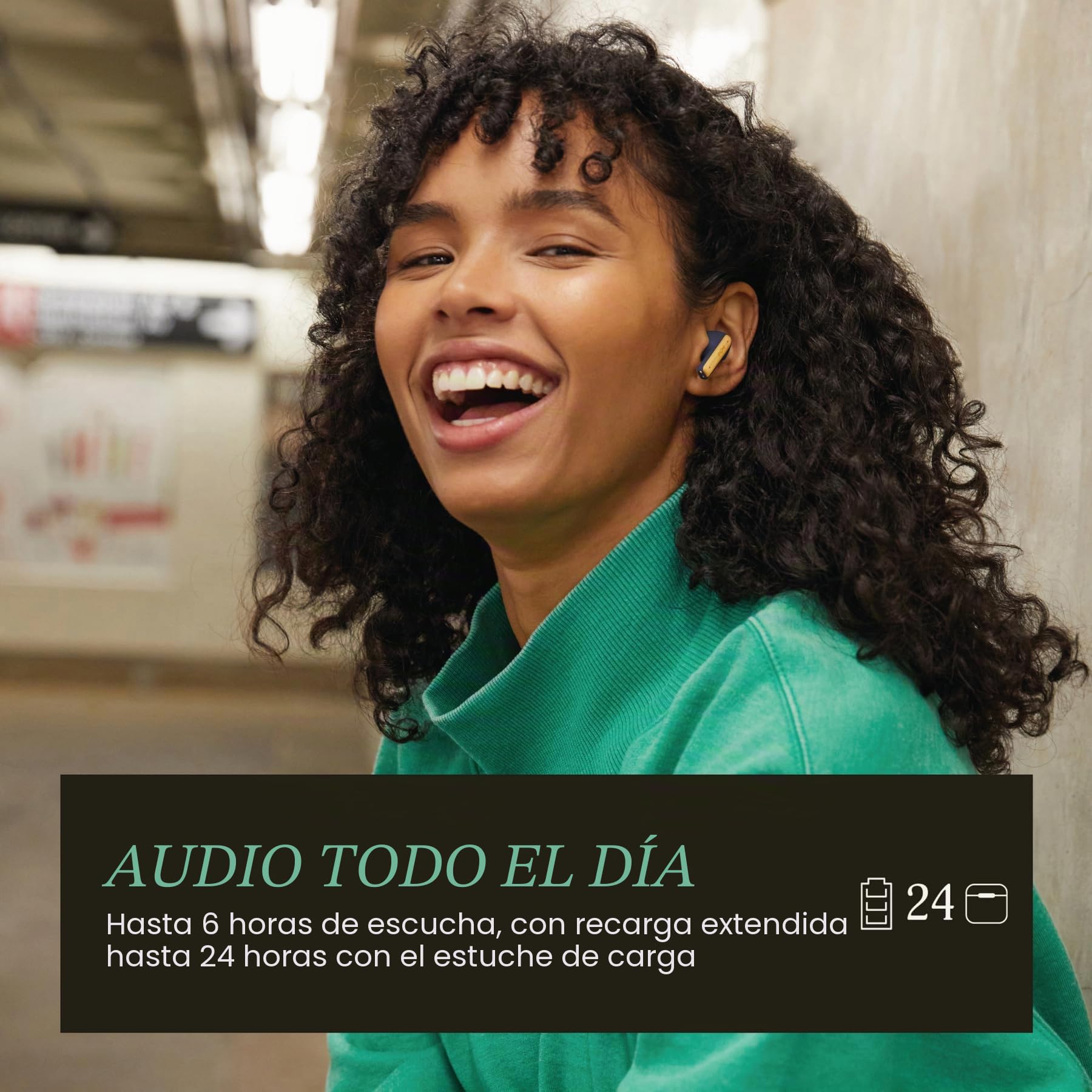 Marley House of Little Bird True Wireless Bluetooth Earbuds - IPX4, Azul | Auriculares Inalámbricos, Micrófono Integrado, 24 Horas de Reproducción, Carga Rápida por USB-C, Sostenibles