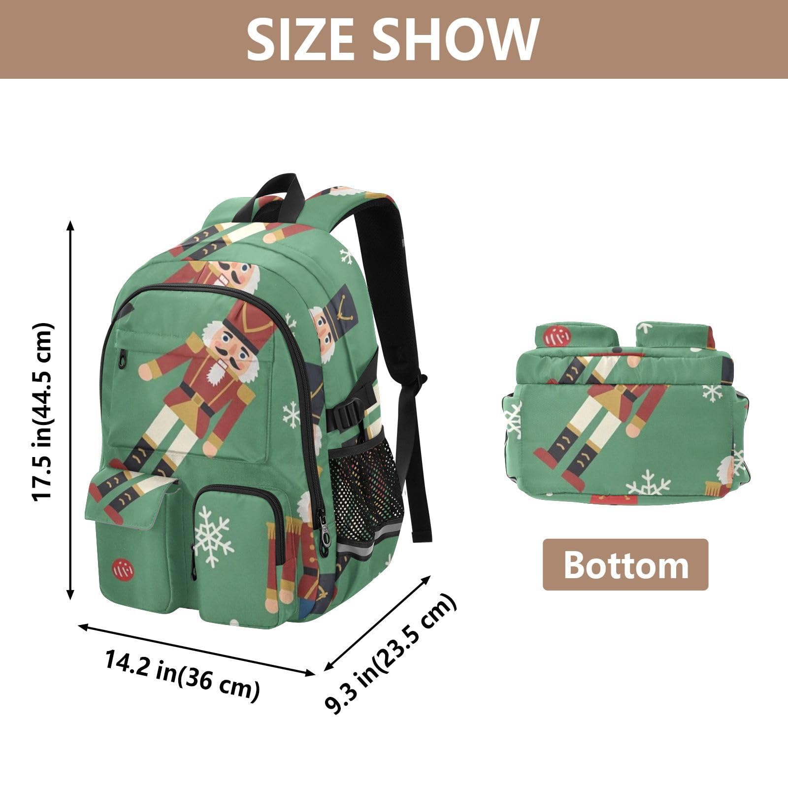 KLL Mochila para laptop para mujer, cascanueces de vacaciones