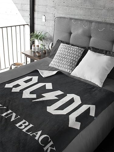 Miniatura 4 de Bioworld ACDC - Manta de forro polar súper suave y tierno en color negro