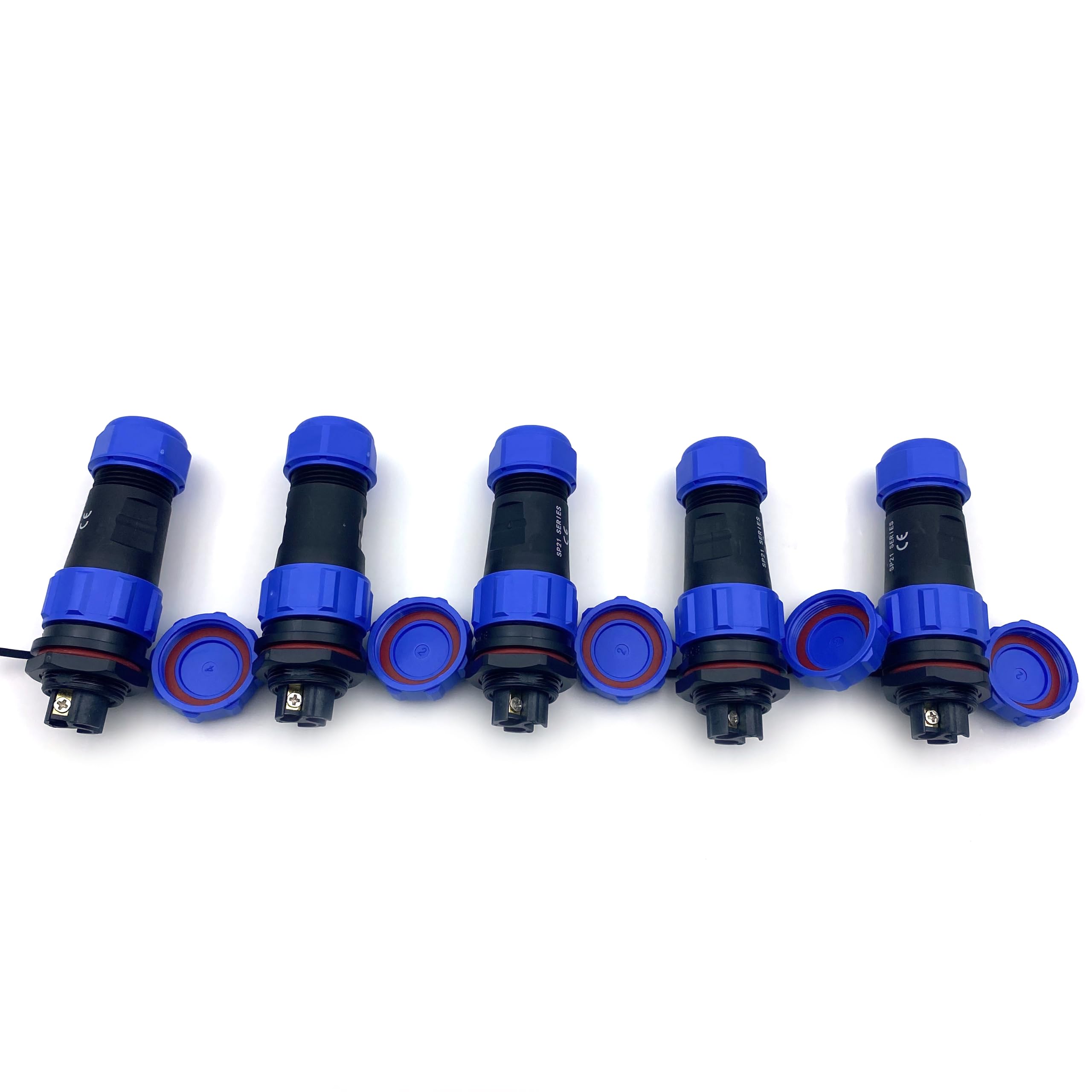 5 Stücke Anschlussstecker Luftfahrtstecker SP21 3 Polig, 500V 30A IP68 Wasserdichter Luftfahrtstecker 3 Pin Lötfreier Aviation-Stecker für Außenlampen Verwendet (12AWG Kabel Schraub-Crimp)