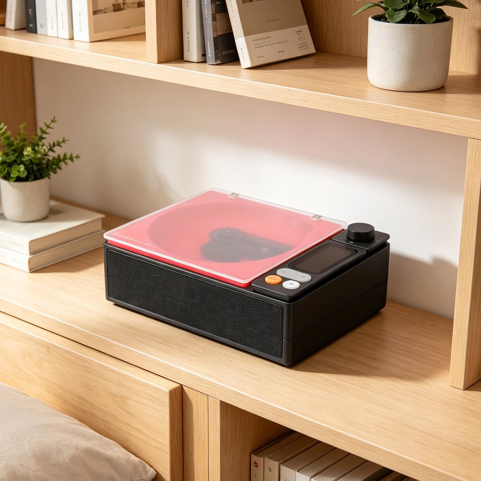 Tangxi Lettore Musicale CD Bluetooth, Lettore Audio HiFi Portatile con Display LCD e Telecomando Wireless, Dispositivo Audio Stereo con Radio FM Multifunzionale per il Tempo Liber (Nero e Rosa)