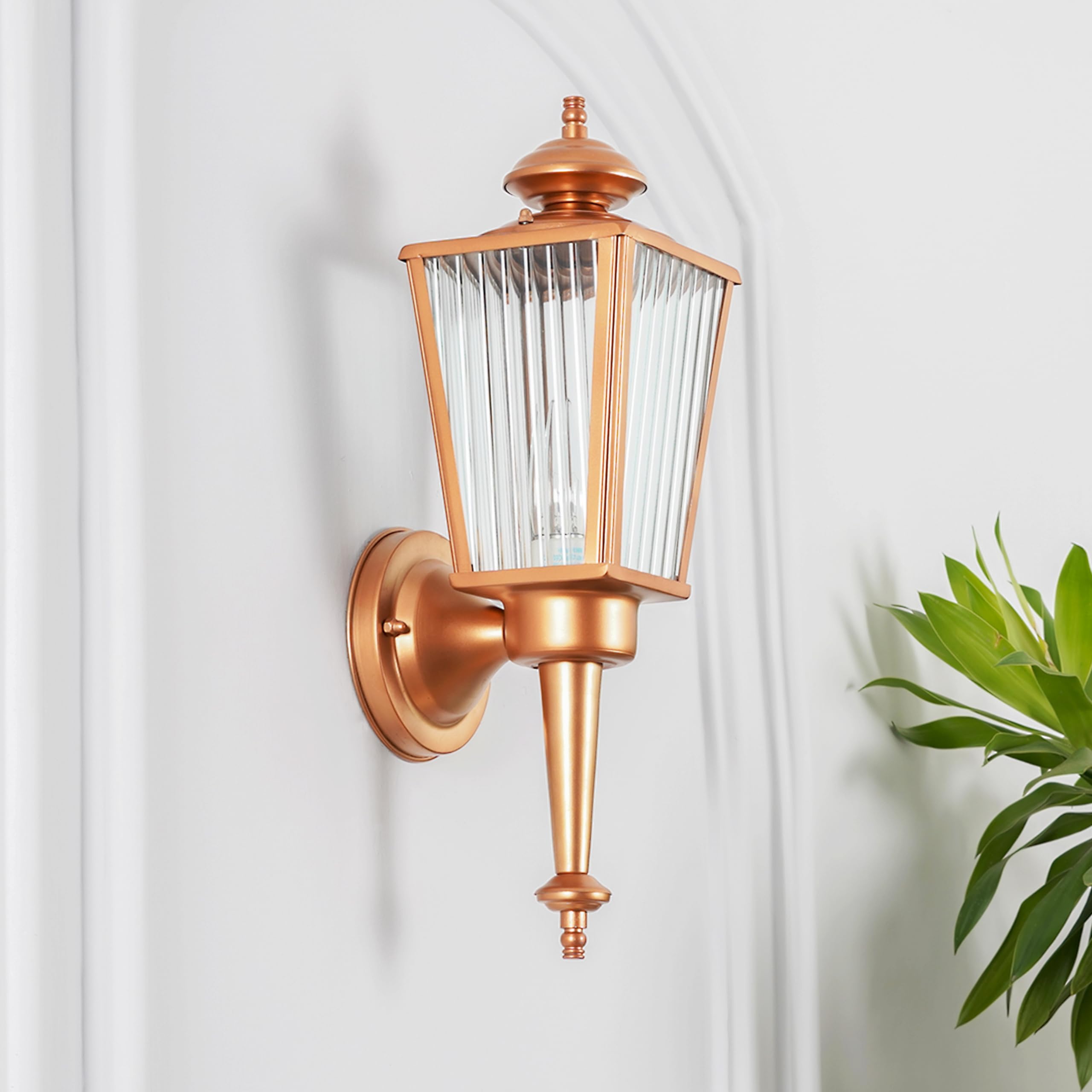 KAPOOR LAMP SHADES Aine: Copper Wall Light with LED Bulb -2